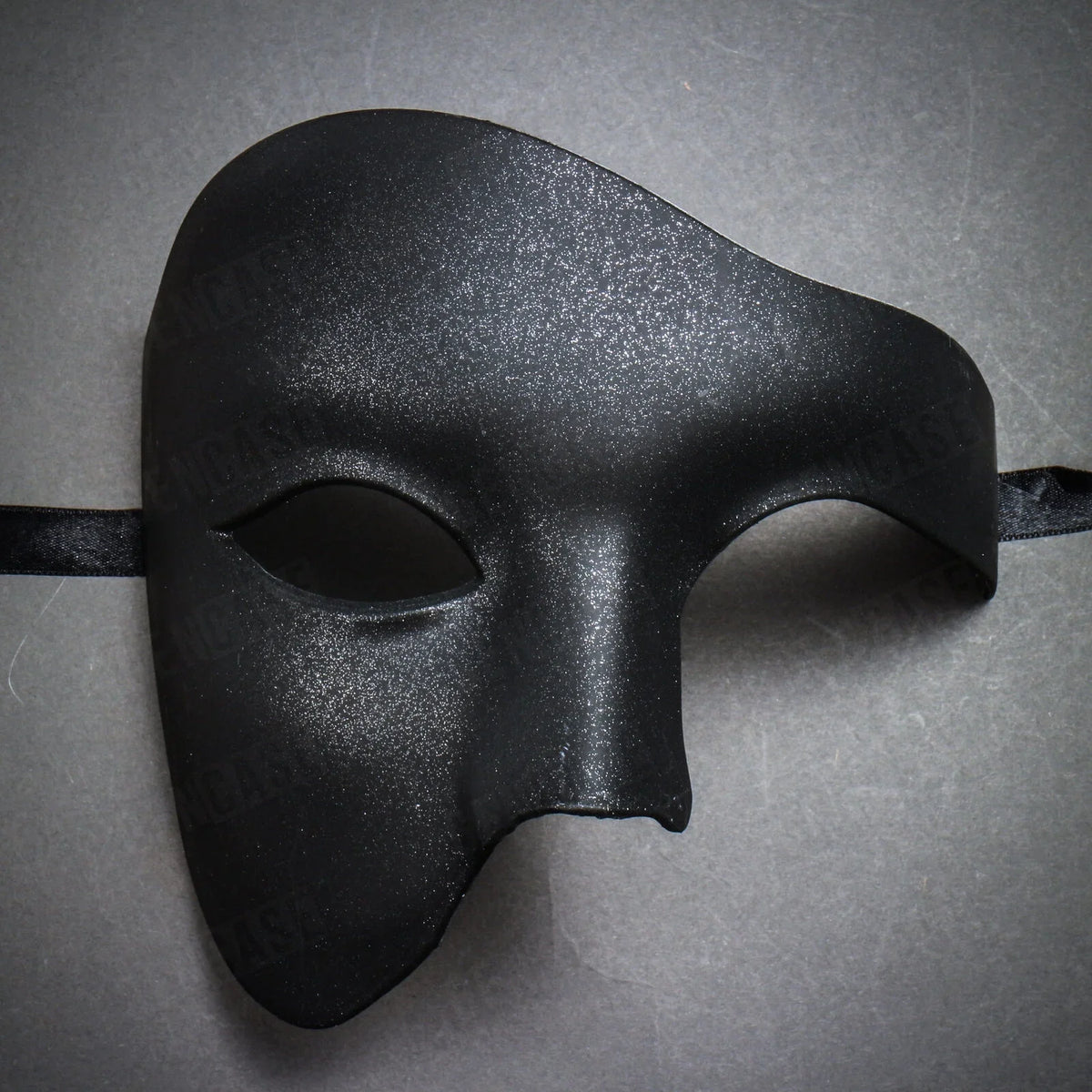 Vintage | Face Plain Phantom Venetian Half Halloween Masquerade Costume Mask Black
