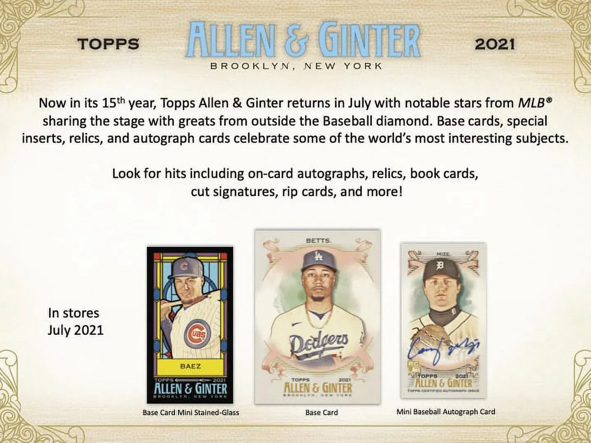 Retail Allen Display 2021 Ginter Topps and Box