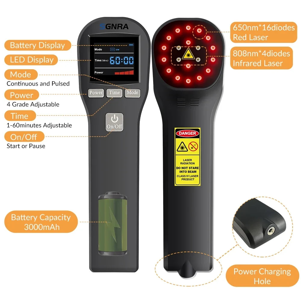 Dog 650nm Cat Horse Therapy Laser Laser Relief,Handheld Therapy 808nm,Cold Pain Device,for Low Level