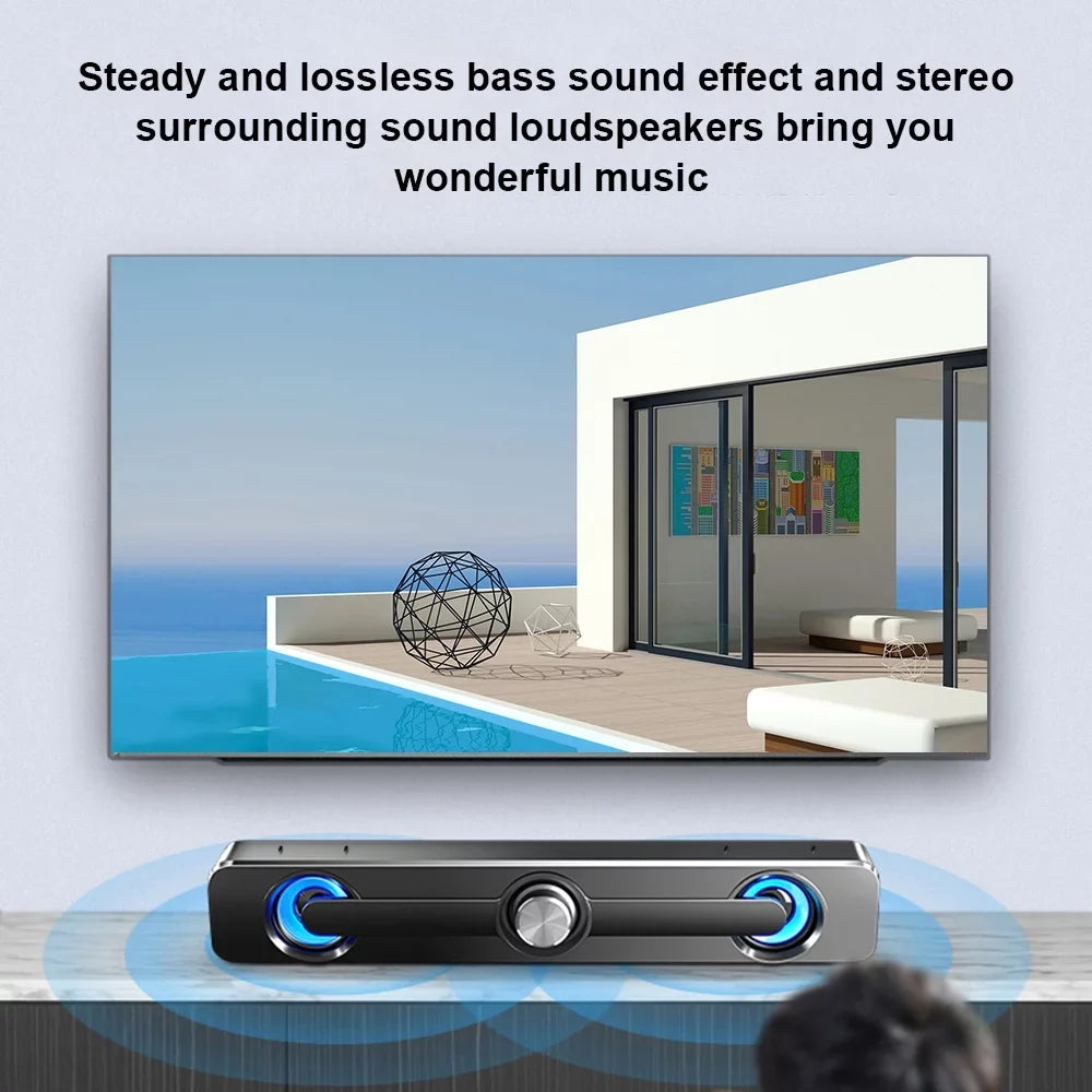 Laptop PC Sound Wired MP4 Subwoofer for USB Phone Surround Speaker Box Speaker Stereo MP3 Computer GoolRC Bass V-111 Tablet Bar Powerful