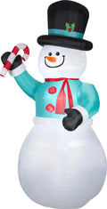 Airblown Candy Snowman Decoration with Cane Christmas
