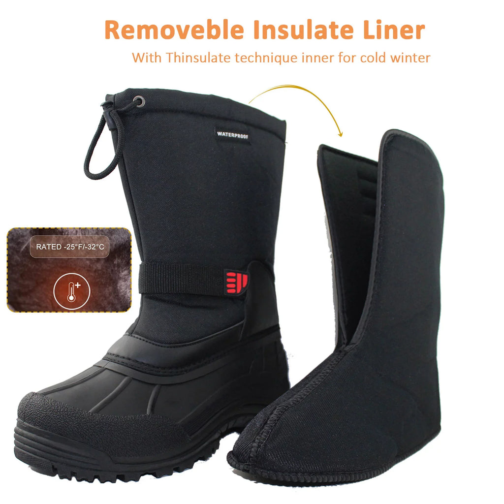 Insulated Size Tanleewa Boots Snow Shoe Adult Winter Male 11.5 Anti-Slip Boots Men's Waterproof