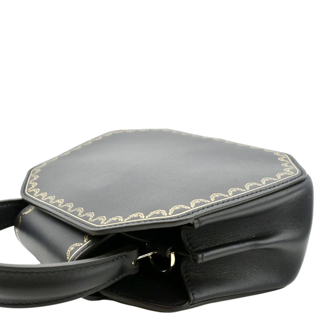 CARTIER Black Calfskin Guirlande Top Mini Pre-owned Handle Leather Satchel Bag
