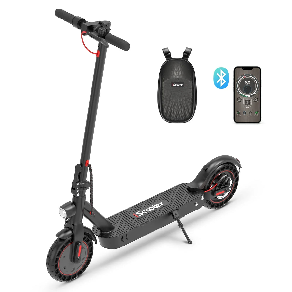 Double Commuting Max 500 Battery Speed Solid Portable Scooter, Braking Motor Tires, Adults,10 and Electric W System Miles 18-25 for km, Foldable iScooter 30 Max Long-Range In with
