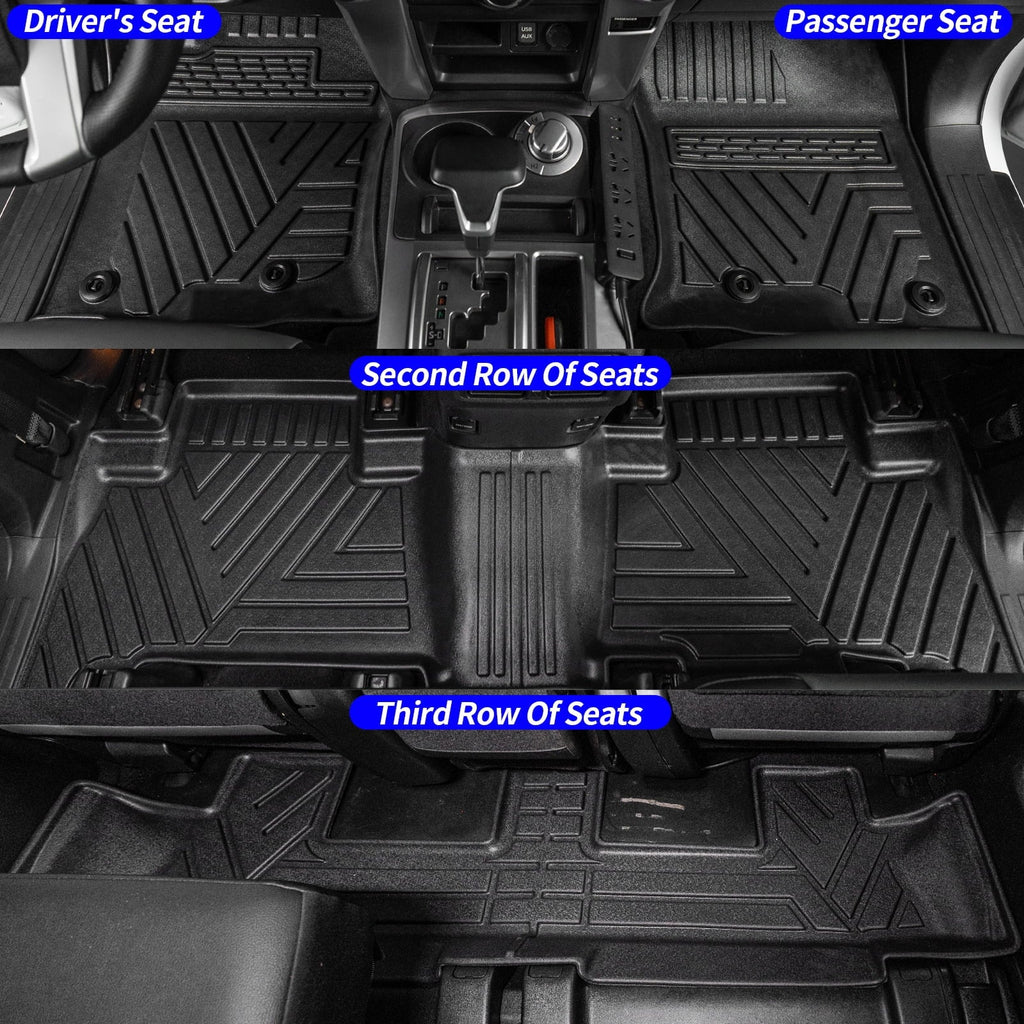 Mat+Floor Liner Row Mats+Trunk Seats 2013-2023 Backrest 7 Trunk Mats) (3rd Mat Toyota Cargo Fit 4Runner