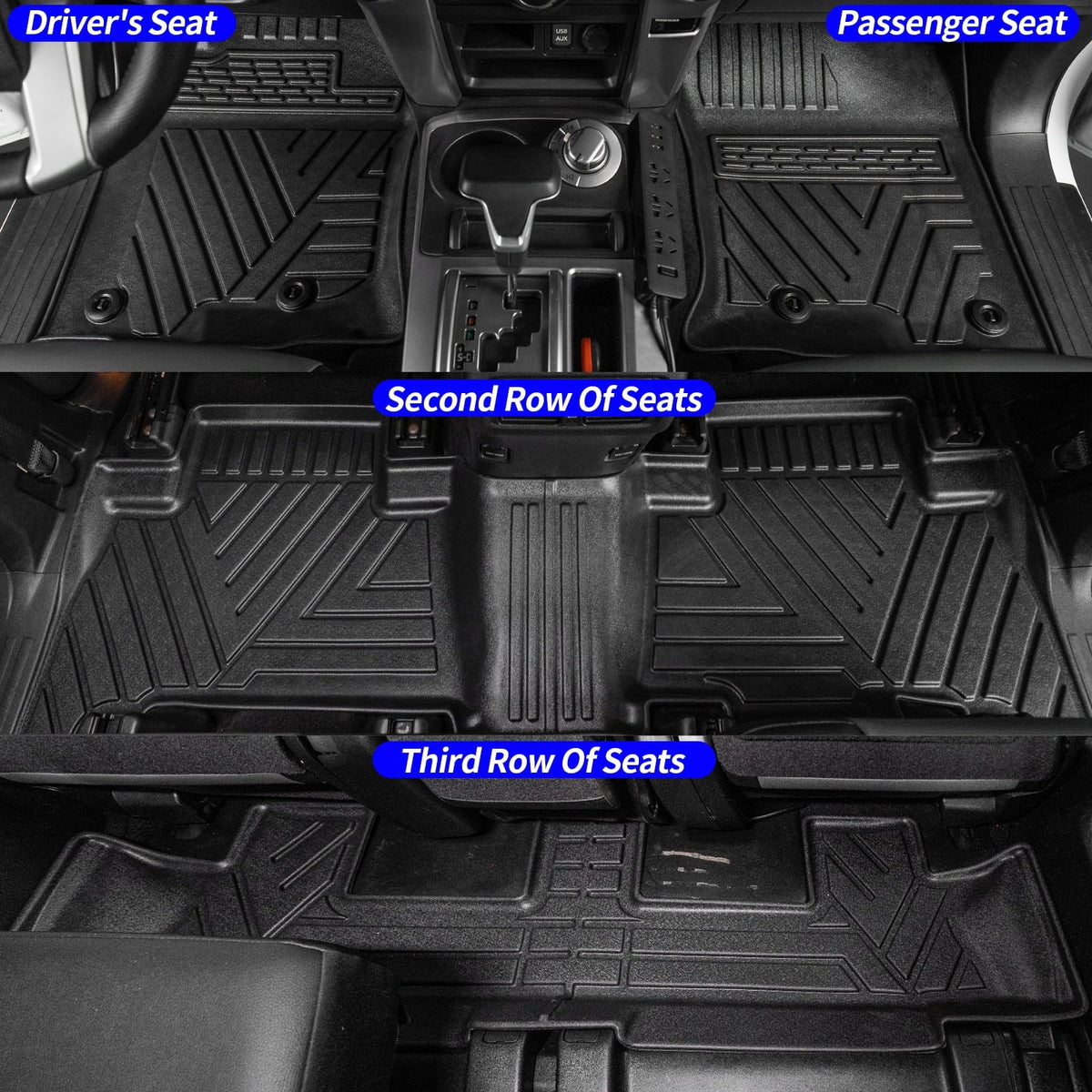 Mat+Floor Liner Row Mats+Trunk Seats 2013-2023 Backrest 7 Trunk Mats) (3rd Mat Toyota Cargo Fit 4Runner
