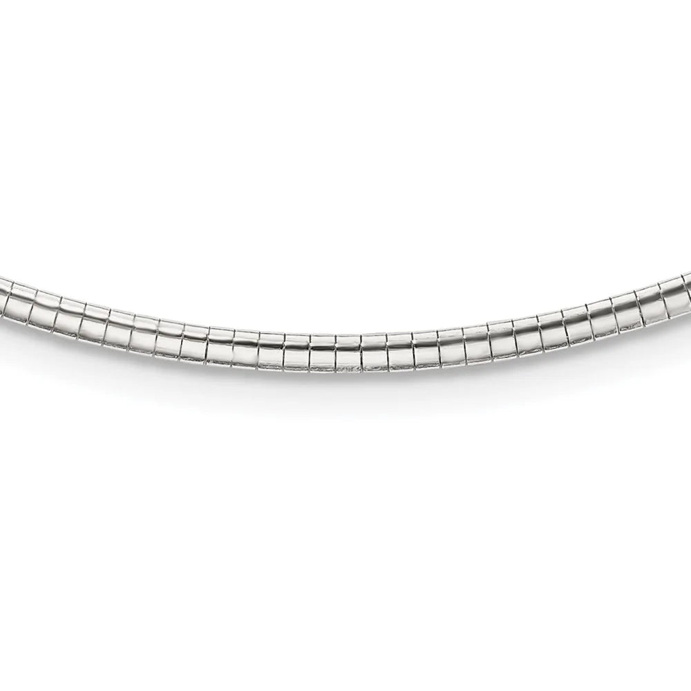 925 Chain Cubetto inch Ext Styles Omega 16 Necklace w/2 2mm Silver Sterling in