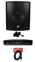 18" Amplifier+Cable Subwoofer Pro SBG1188 DJ PA 2-Channel Sub+5000w Rockville