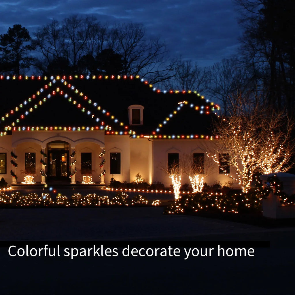 Eva's Bulbs Lights Color Waterproof Changing C9 23ft Light Outdoor, 20 LED Lights Christmas String