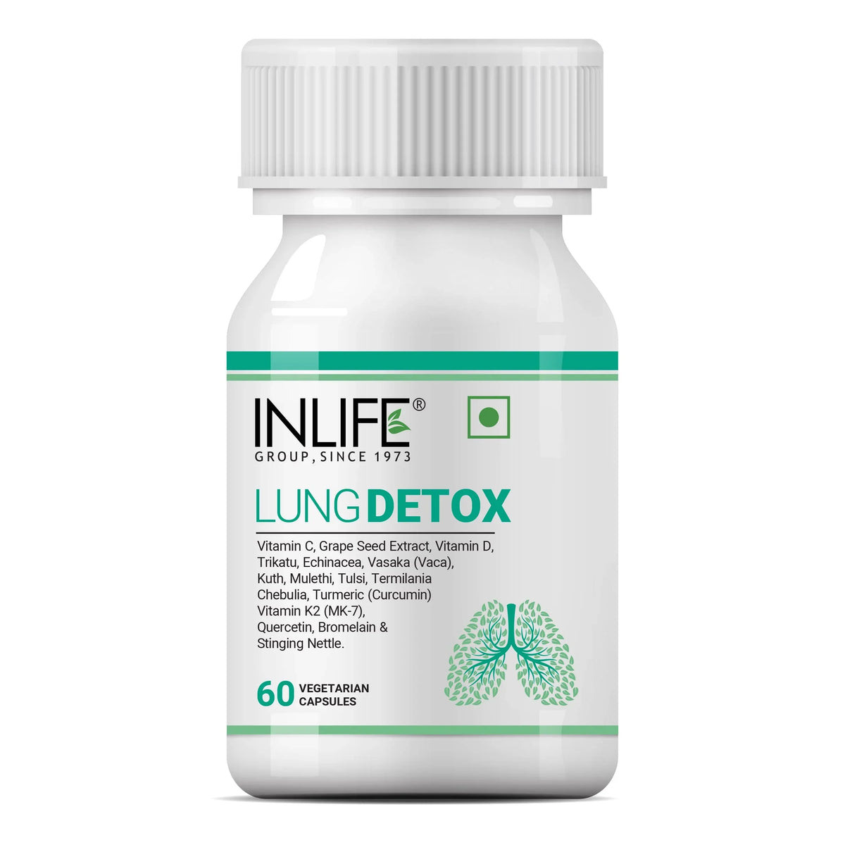 Lung Inlife Stinging Echinacea, Bromelain, Quercetin, 60) Veg With Supports Lungs (Pack Healthy Mulethi, Nettle, 60 Capsules Of Curcumin, 1, - Detox Supplement,