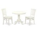 Furniture Linen One & West - Dining Wood Chairs, Solid East Piece White Table Seat 2 3 - Set