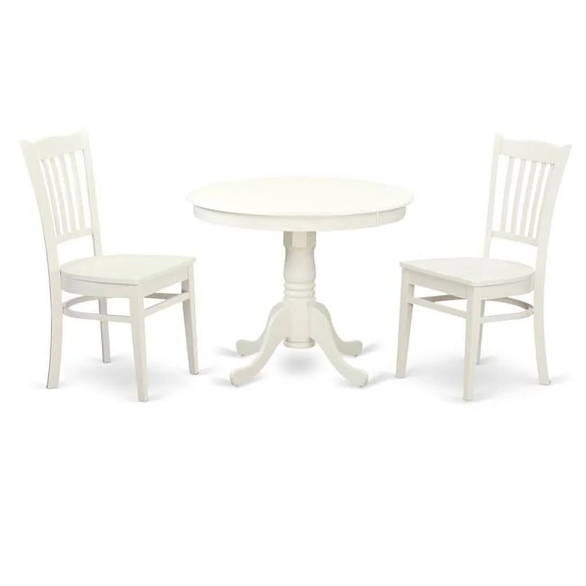 Furniture Linen One & West - Dining Wood Chairs, Solid East Piece White Table Seat 2 3 - Set