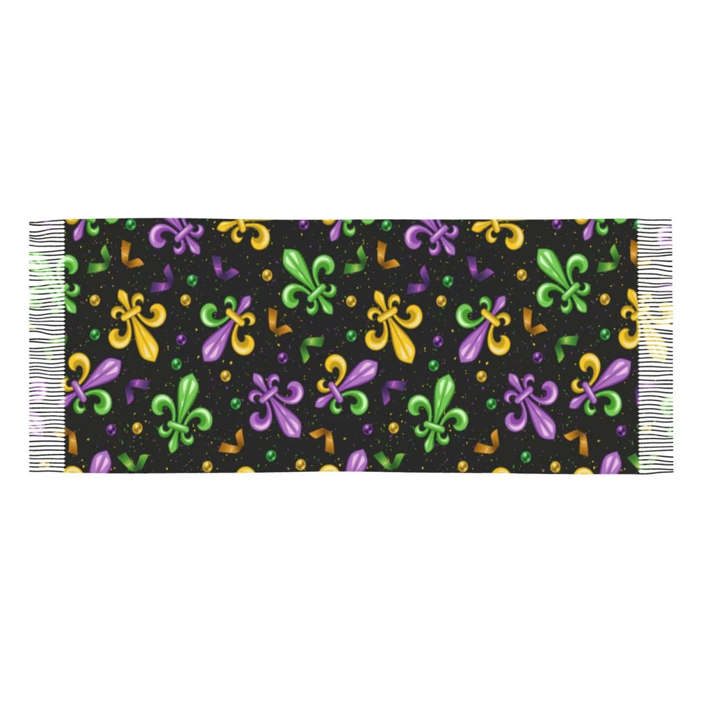 Women Gras Cashmere Art Print Shawl Elegant Feel Warm Mardi Carnival4 Soft Large Winter Bingfone Scarves For Scarf Gifts- Wrap