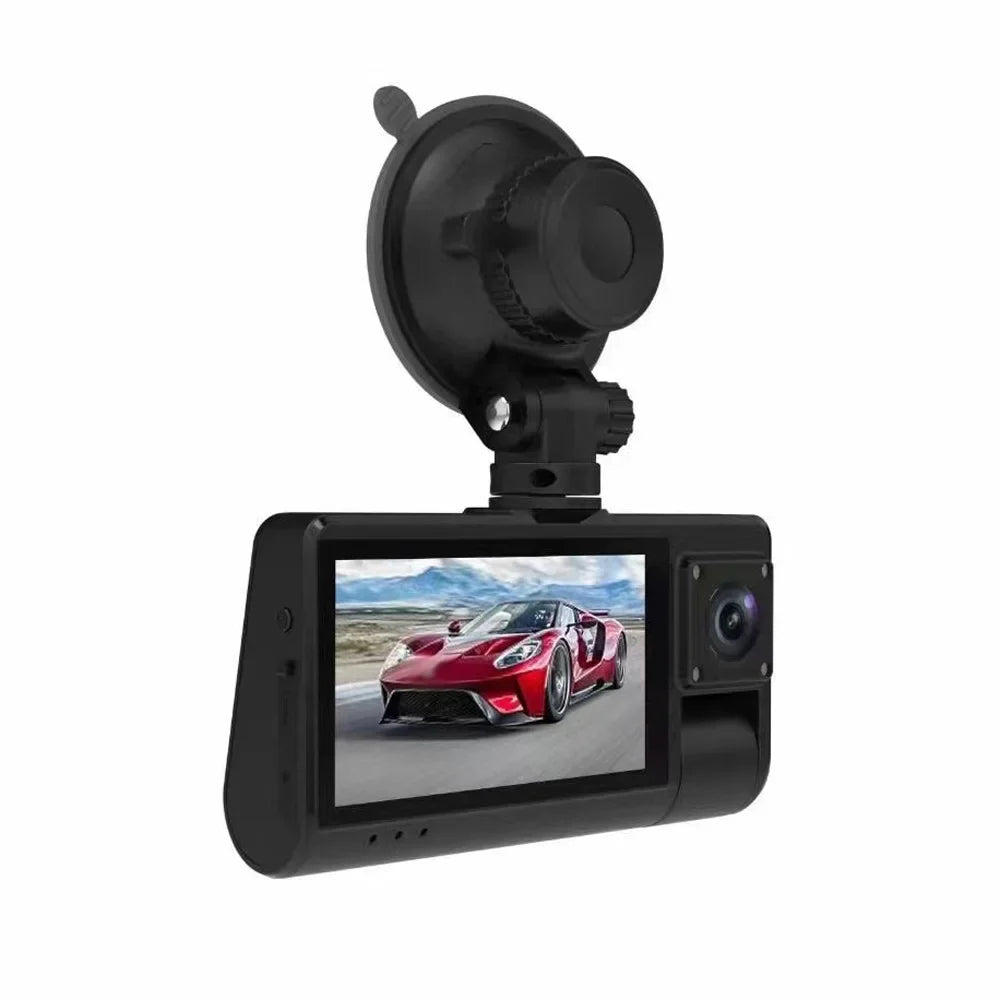 OWSOO with Touched Video Safety Screen Driving Wide Rearview Recorder Recording Car Angle, Clear Auto Cam, Dash Mirror for