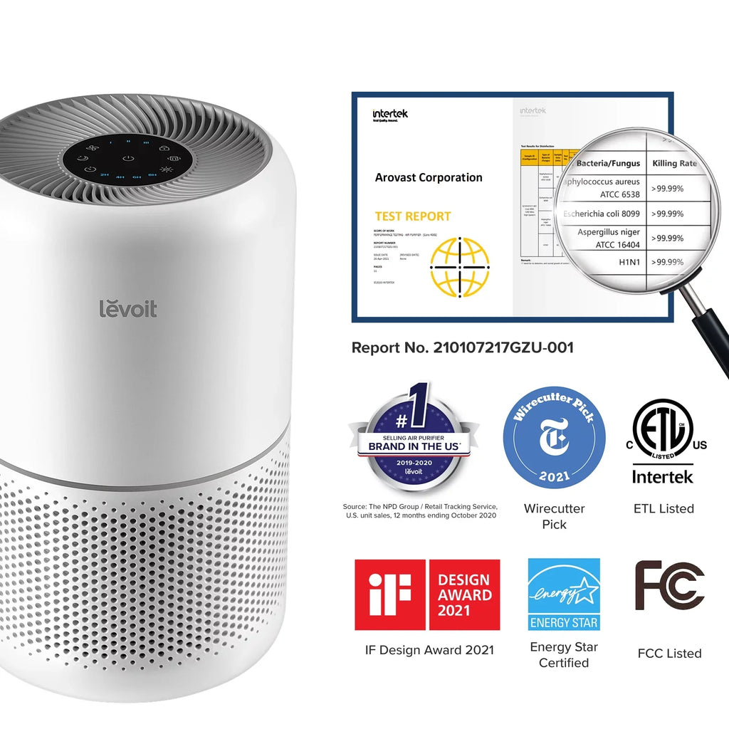 sq. White 300-RAC, and ft., 547 Up to Asthma, Rooms Purifier Allergies Large Air for Levoit Core