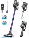 Vacuum with Powerful Vacuum Lightweight Vacuum Cordless Stick 28Kpa Cordless Pet (Midnight Purple) Rechargeable Hair Vacuum 50min 350W 6-in-1 Runtime, Suction, with Home Floor for Cleaner, Carpet