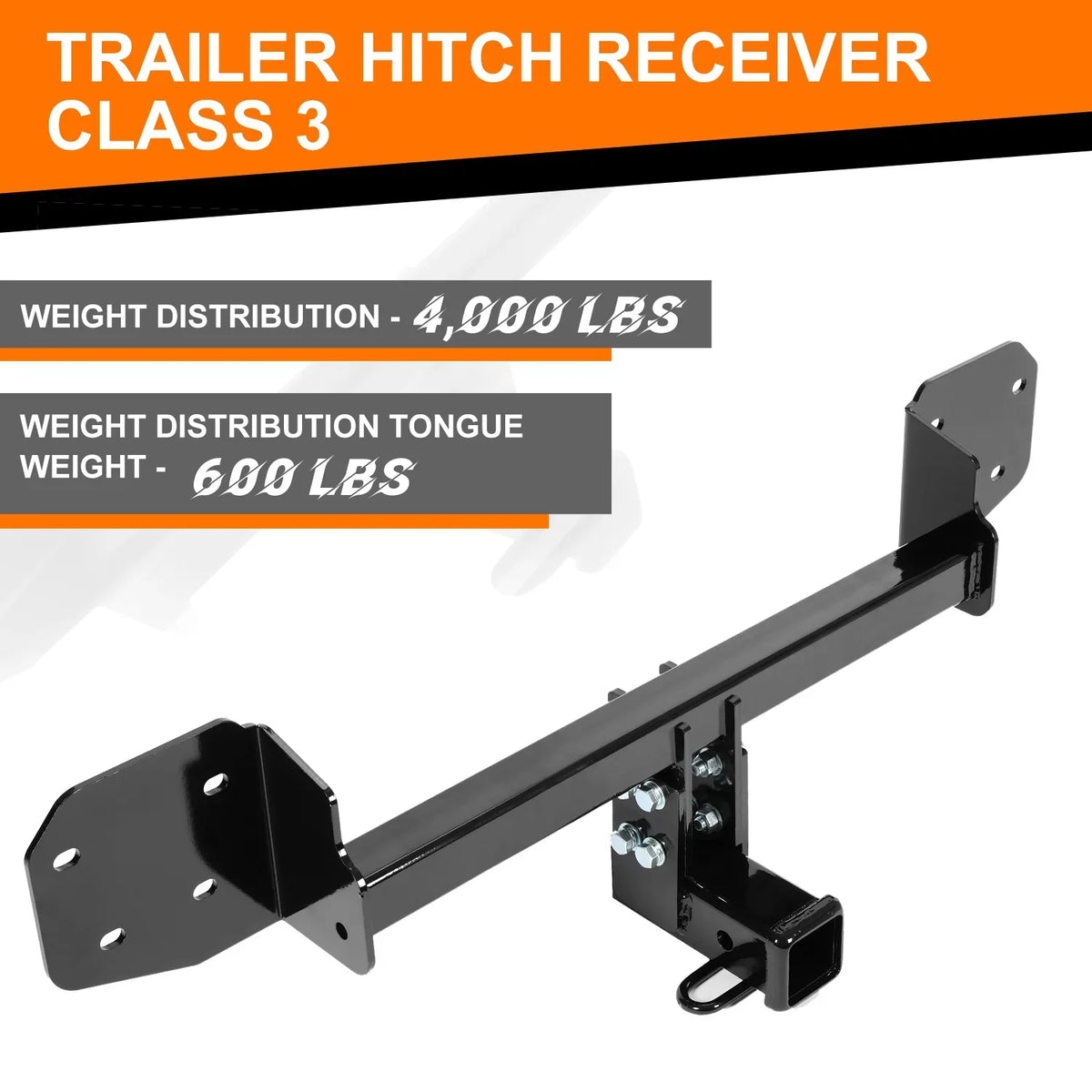 Trailer Steel Outback Hitch 3 Kojem Black Receiver Hatchback for 2" Subaru Class 2010-2019