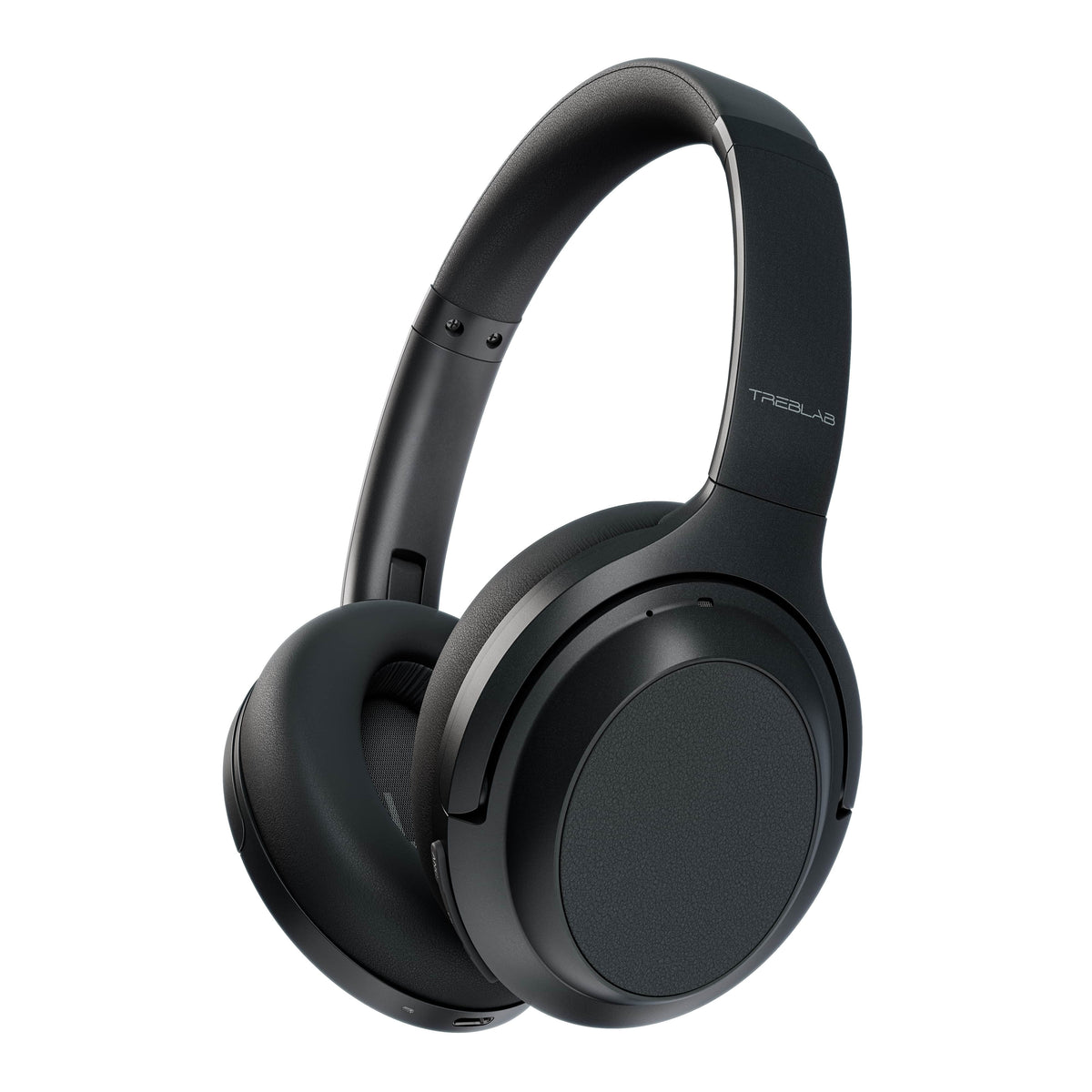 w/aptX, 45H USB-C TREBLAB Headphones with Control Touch Charging, Active Stereo Over Z7 Fast Bluetooth - Wireless Mic Hybryd Playtime & Noise - ANC Headphones (Grey) Canceling PRO Sound, Ear