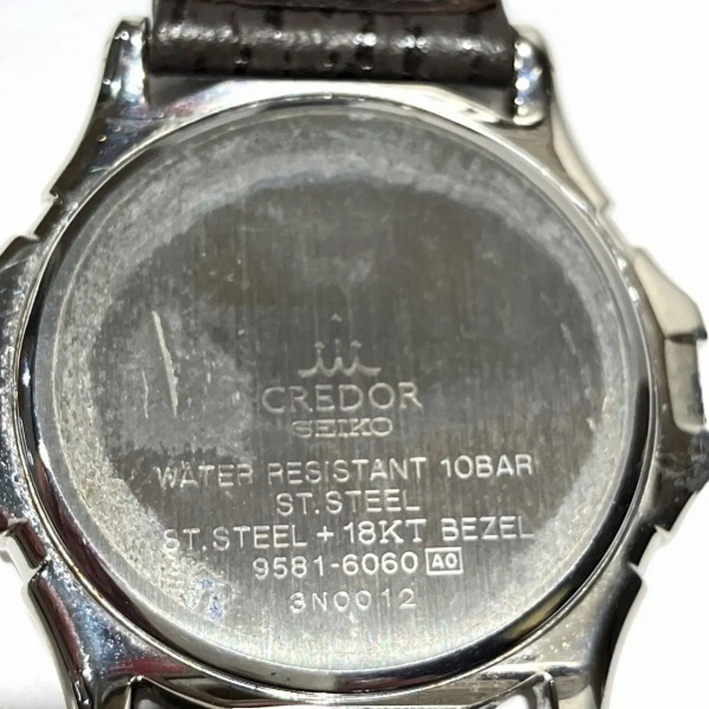 Men's Quartz Credor Pacificique Seiko Watch 9581-6060 Pre-Owned (Fair)