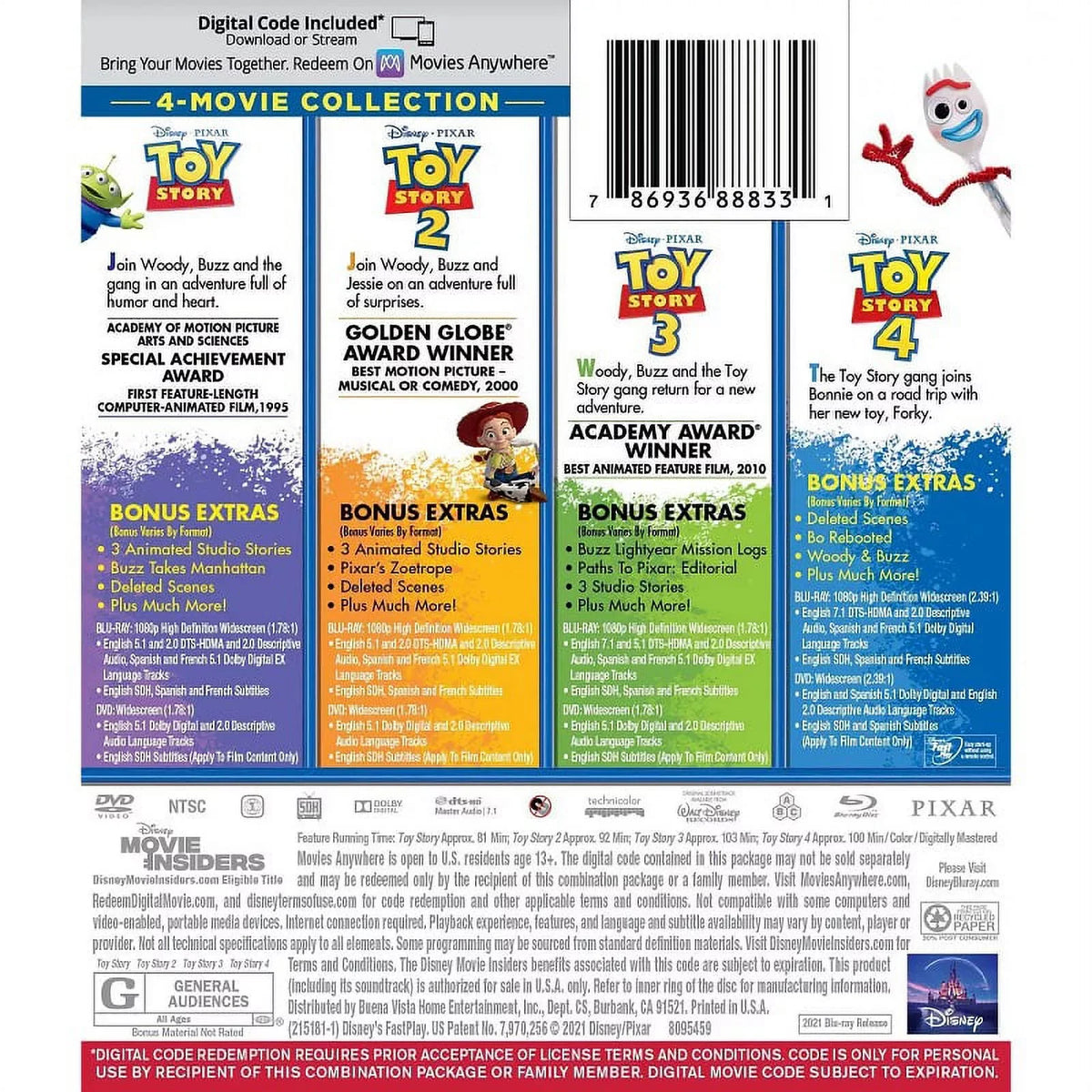 Story: Collection Code) (Blu-Ray 4-Movie DVD Digital + Toy +