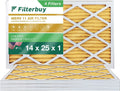 Filterbuy (4-Pack) AC Air MERV 11 HVAC 14x25x1 Furnace Pleated Filters