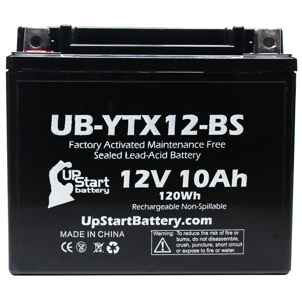CC Battery Motorcycle 12V, Maintenance - for UB-YTX12-BS 10Ah, GSX-R1000 Free, 4-Pack 1000 UpStart Factory Suzuki 2004 Activated, Replacement Battery