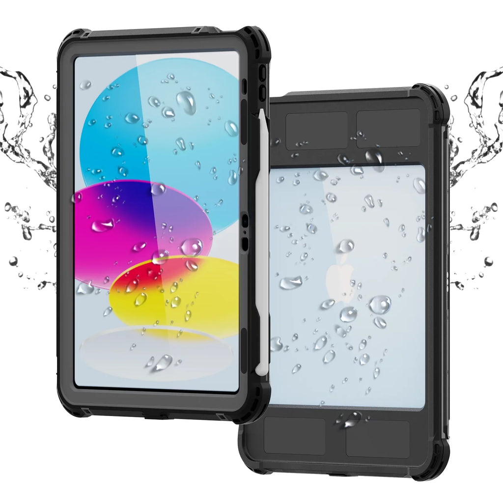 iPad Shockproof 10.9" with Screen Carrying Kickstand Protective Genetation Swivel Waterproof for Pencil Protector Case Dustproof (2022) Rugged K-Lion 10th Case Bracket Holder IP68 Underwater Strap