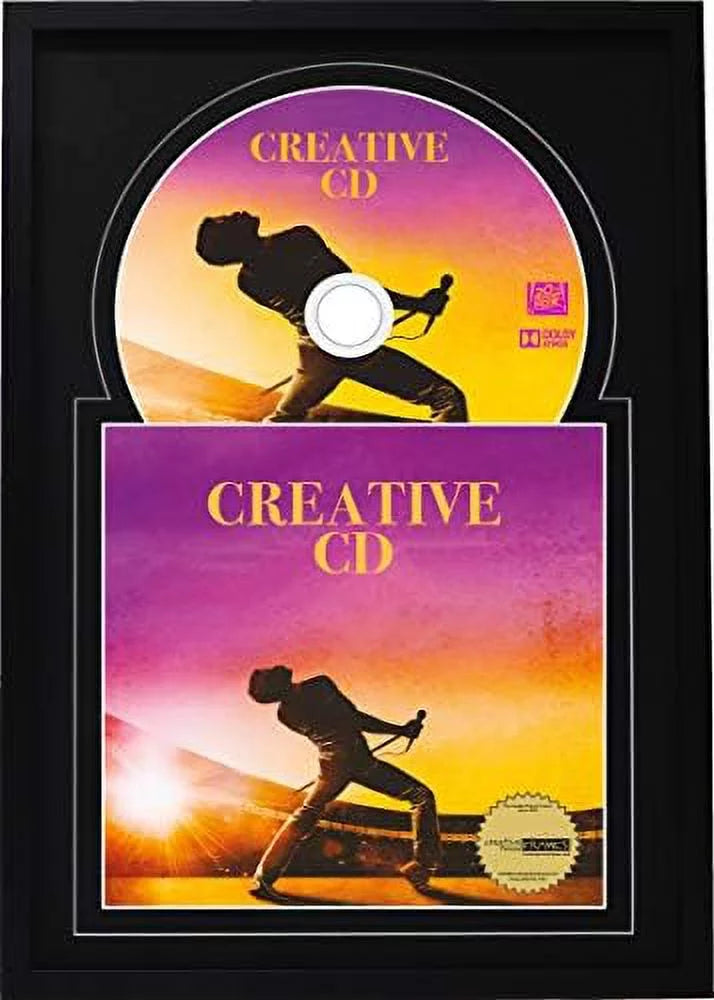 Black-Black Cover Art X Music 4 12" Wall Hanger And Double Displays Frame 7/8-Inch With Dia. Jukebox Self Disc Standing Matting