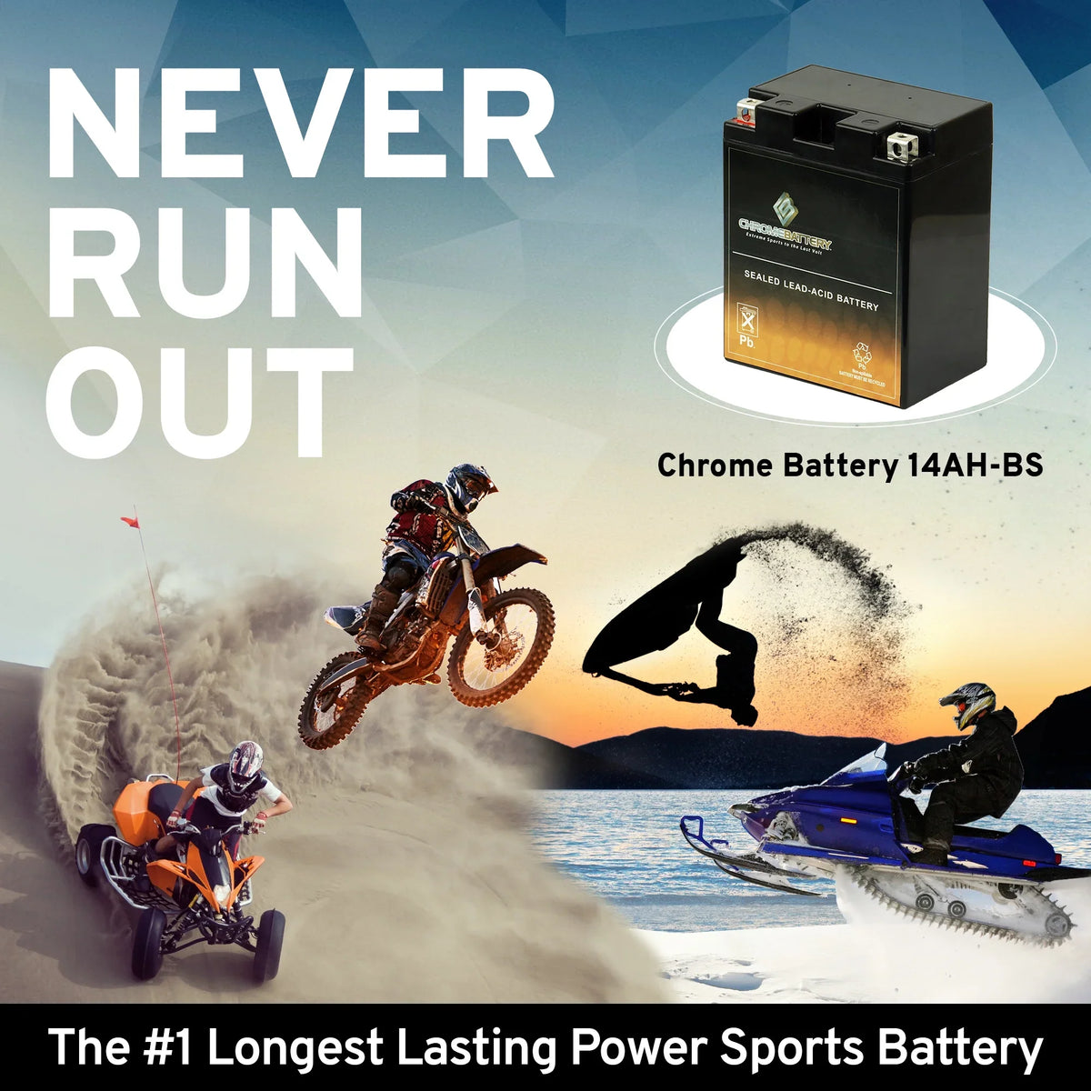210 Volt,12 Ah, (14AH-BS Battery CCA) Battery 12 Prairie Chrome for 360cc Atv 2009 YTX14AH-BS Kawasaki Kvf360