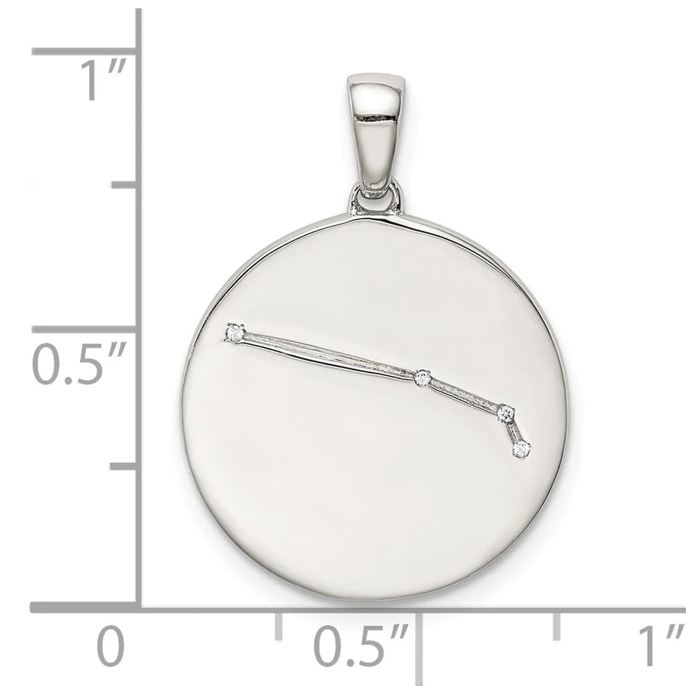 CZ Aries QQC9730 Silver Sterling Rhodium-plated Pendant Zodiac &