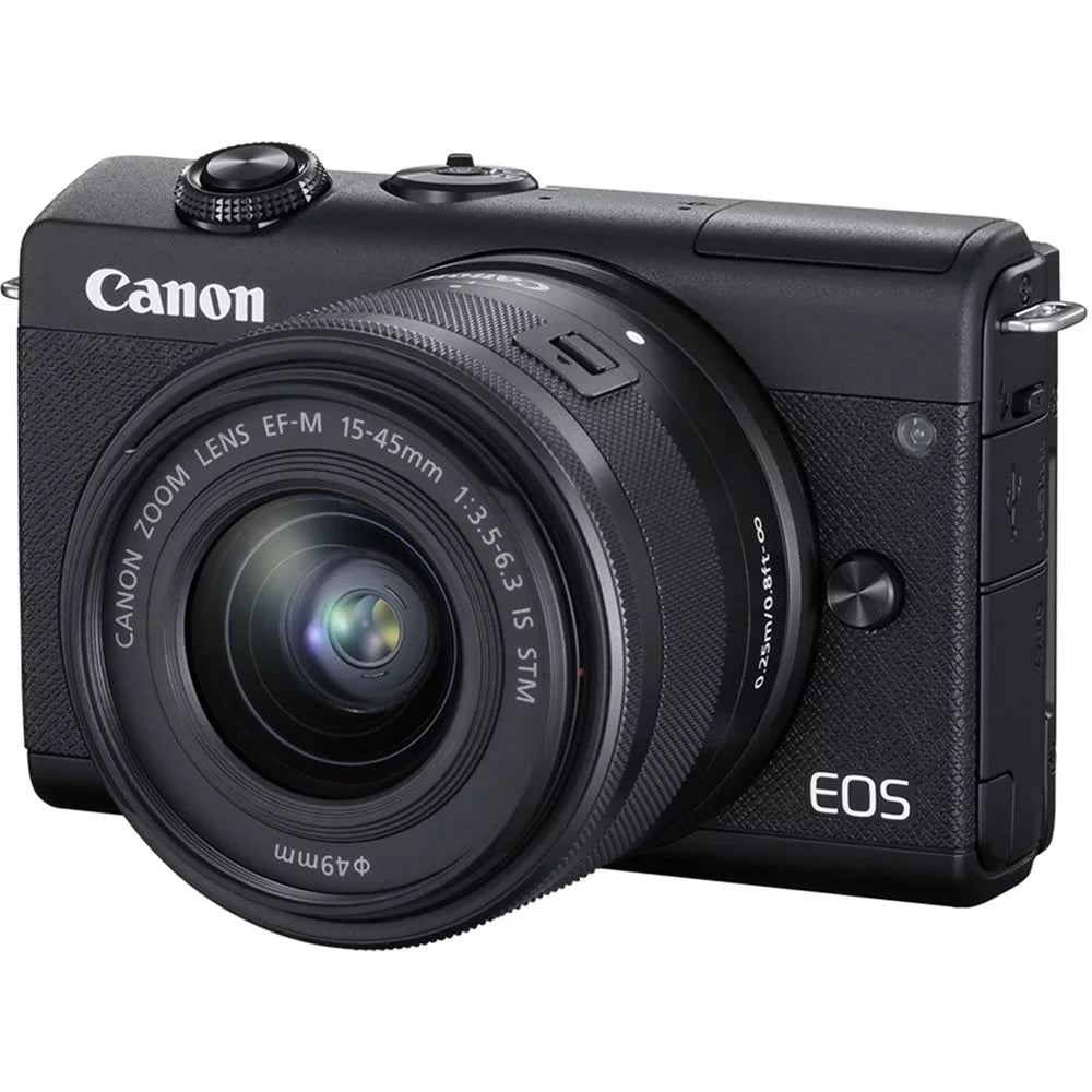 15-45mm EOS M200 Filter Digital Lens Mirrorless Canon (Black) with Camera Bundle
