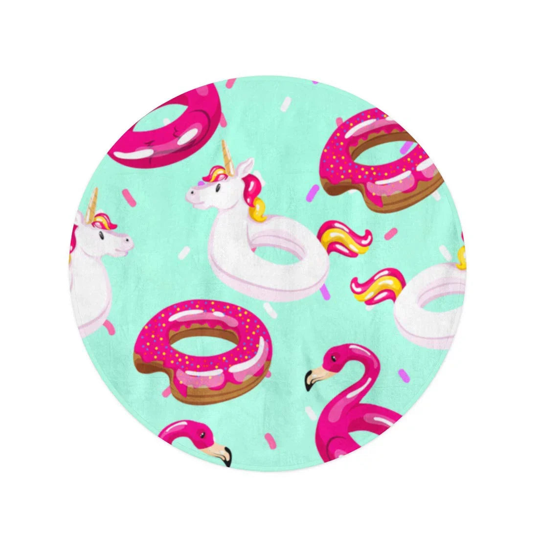 Blanket Throw Beach Inflatable SIDONKU Beach Round Circle Unicorn Pool Towel 60 Circular Tapestry Flamingo The inch Donut Circle Travel Blue Mat Summer Towels