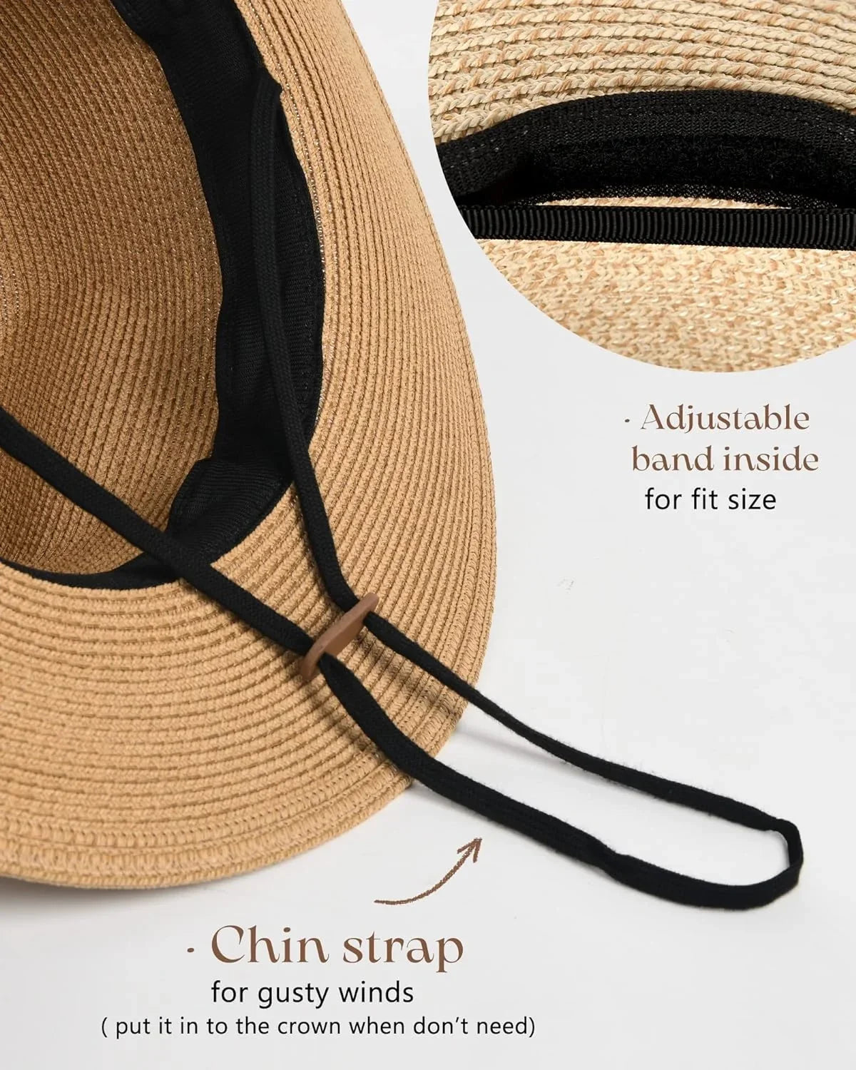 Hat Hat Straw Straw Hat Mens Wide Women for Fedora UPF Panama Womens Summer Beach Sun FURTALK Brim