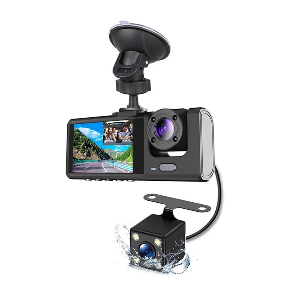 Cam,1080P+720P+480p, Versatile Safety,3-in-1 Car Safety Moobody Car Car Dash Mirror Cam Rearview for Dash
