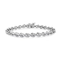 Silver (I-J - Flame Diamond Cttw 1/10 Round-Cut of Links 7.25" .925 I3) Color, Bracelet Sterling