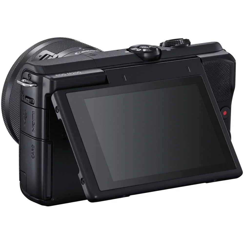 15-45mm EOS M200 Filter Digital Lens Mirrorless Canon (Black) with Camera Bundle