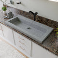 Solid ALFI ABCO40TR Trough Matte for Bathroom brand Sink 40" Concrete the Gray