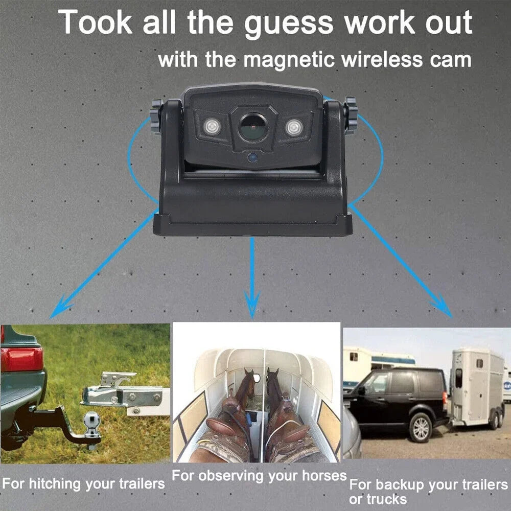 Front/Rear View Magnetic Camera, Camera JLLOM Backup Wireless Battery 9600mAh WiFi