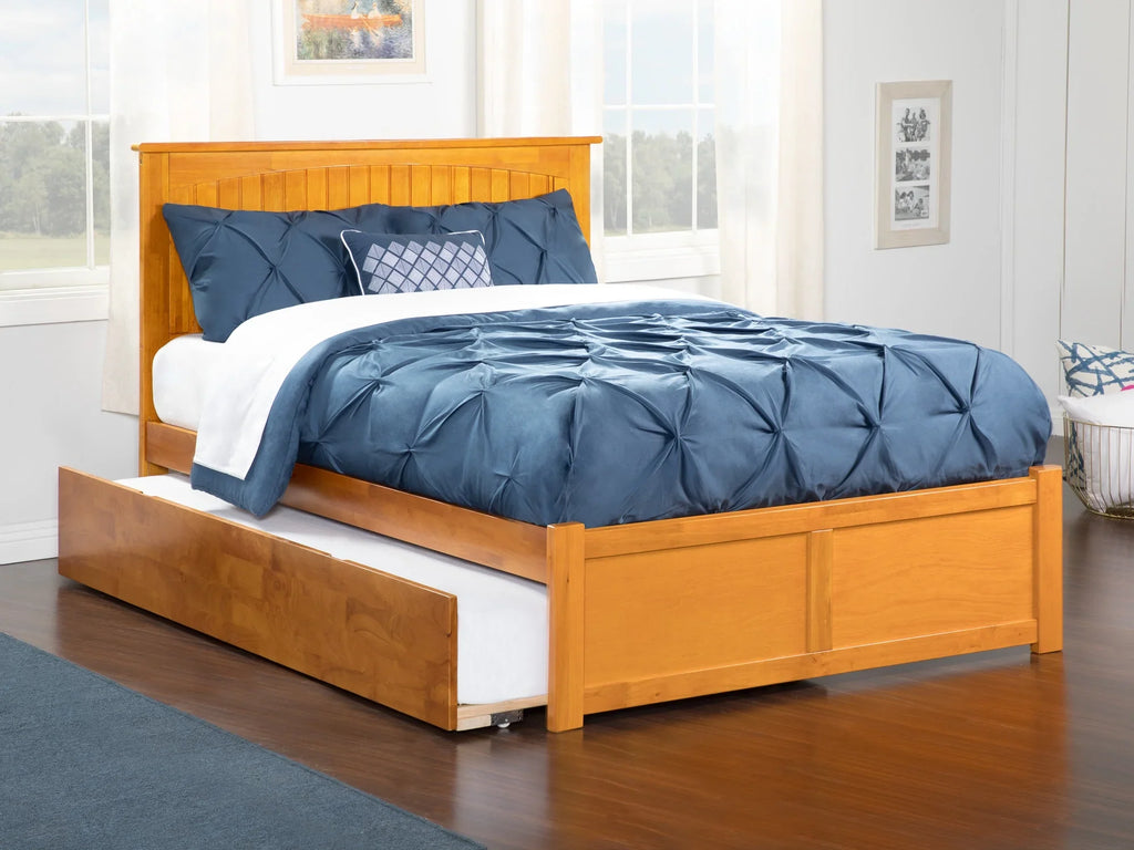 Platform with and in Footboard Trundle Caramel Bed Size Size Full Full Nantucket AFI Panel Latte