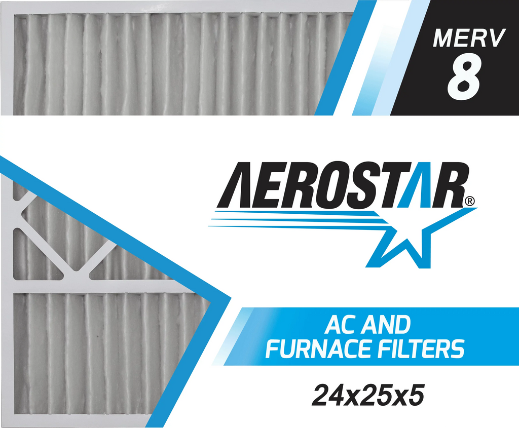 of 24x25x5 8, Carrier Pleated Air Aerostar MERV Filter, 24x25x5, Box Replacement 2