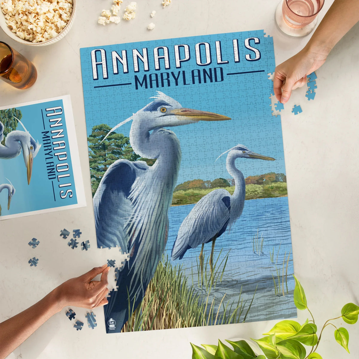 Lantern Annapolis, Maryland, Piece Press Herons Puzzle, Blue 1000 Jigsaw