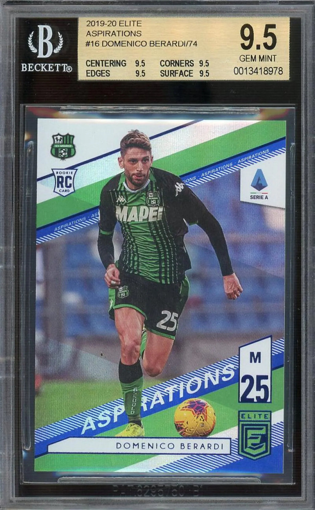 Chronicles 2019-20 Panini Aspirations 03/74 #E16 Elite Berardi 9.5 BGS Domenico RC