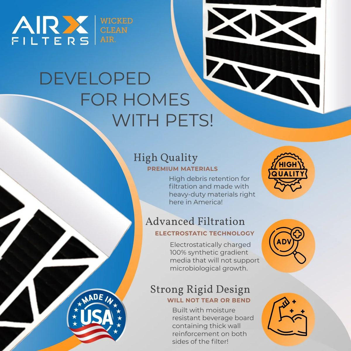 Filter Air Eliminator Aprilaire FILTERS Filter & WICKED Compatible Pack 5 MPR Odor by AIRX FPR to Carbon MERV CLEAN 700 8 with 16x28x6 Comparable AIR. 401 2