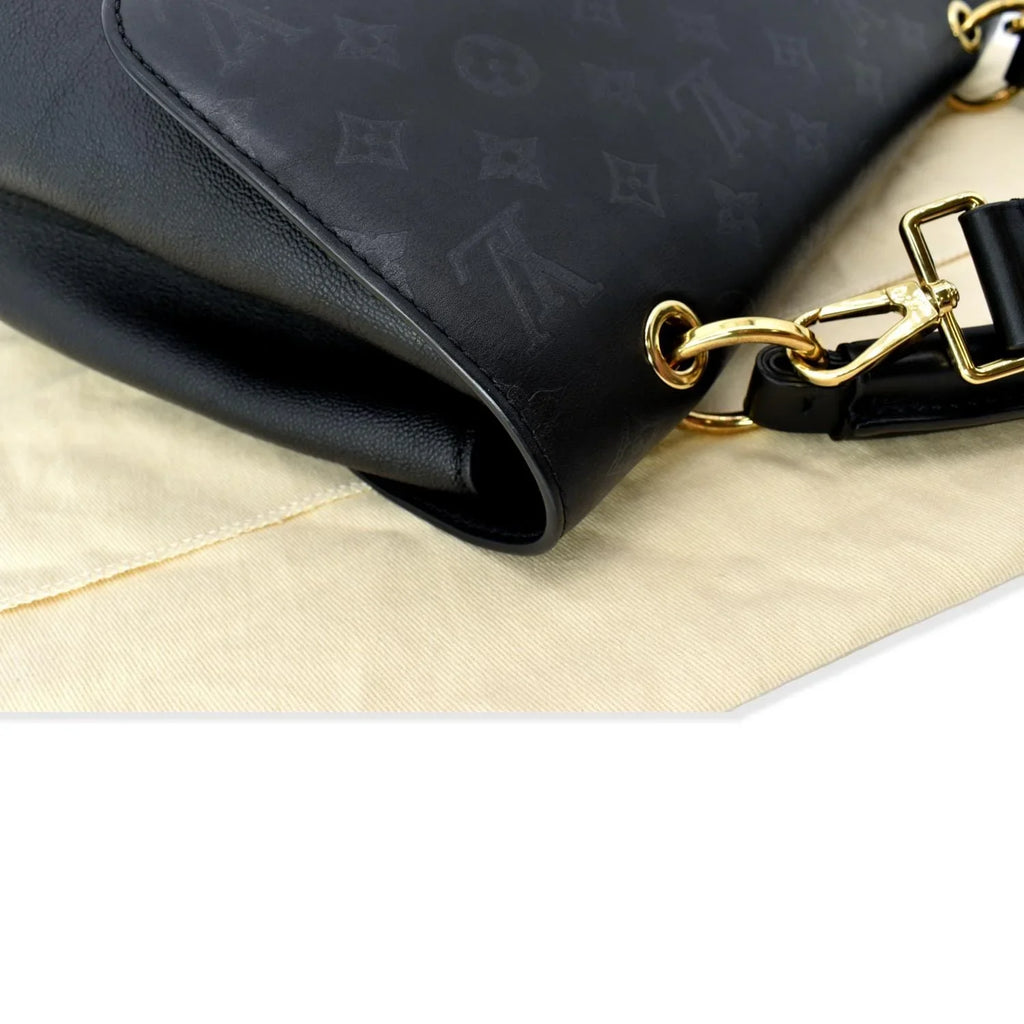 Shoulder Pre-owned One Leather Black Very Monogram Bag VUITTON Handle LOUIS