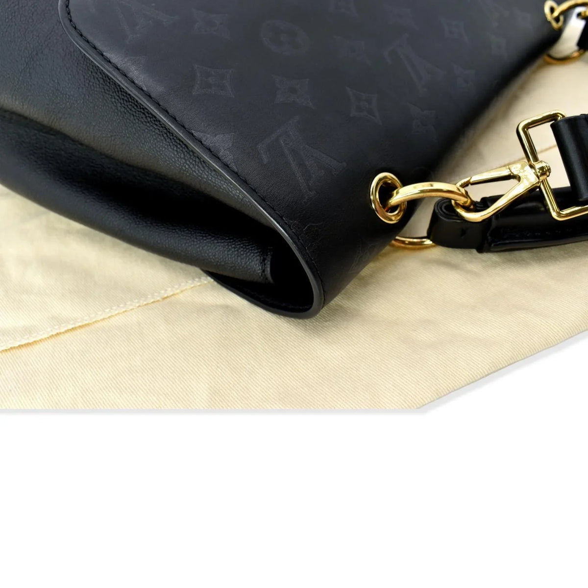 Shoulder Pre-owned One Leather Black Very Monogram Bag VUITTON Handle LOUIS