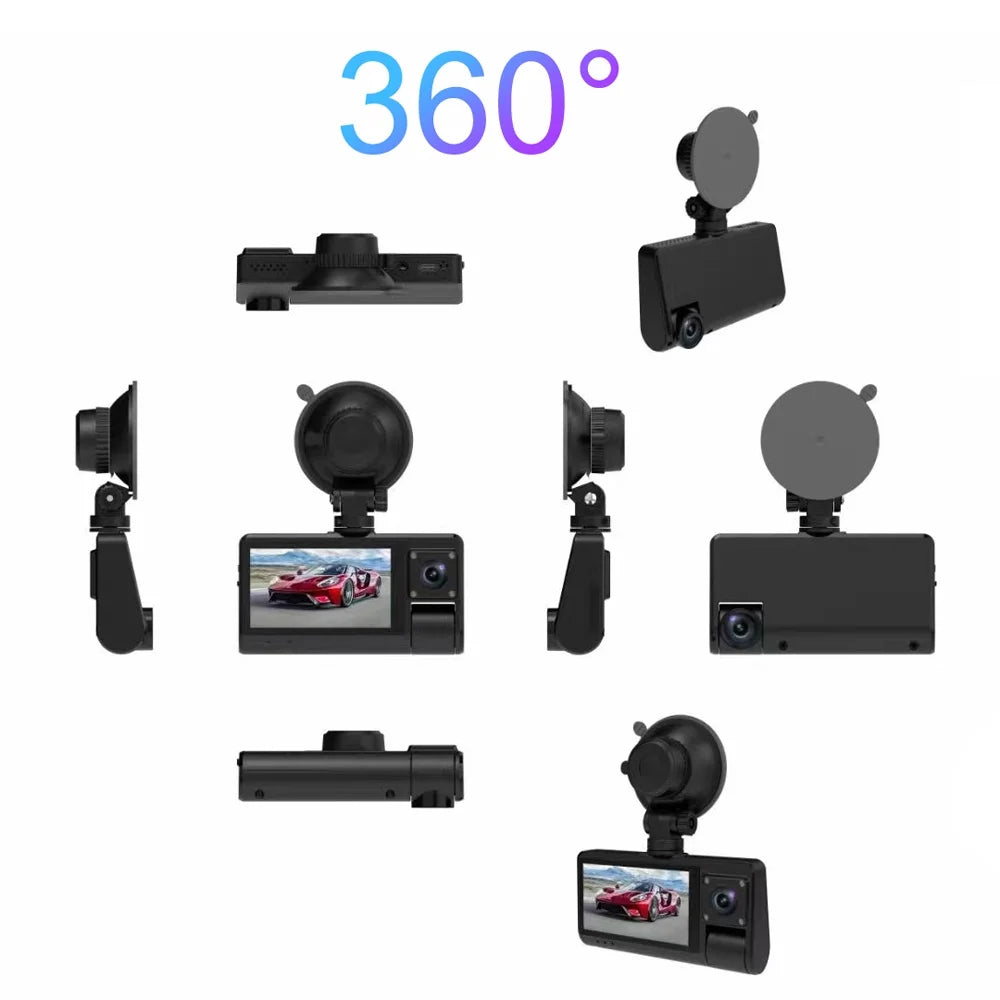 OWSOO with Touched Video Safety Screen Driving Wide Rearview Recorder Recording Car Angle, Clear Auto Cam, Dash Mirror for