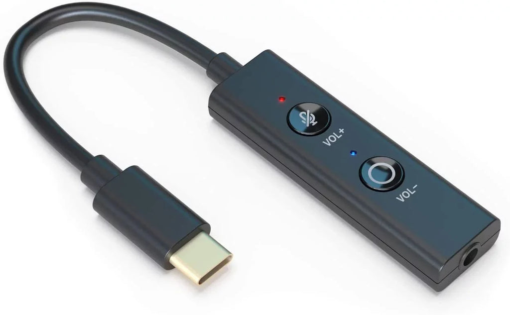 Sound Ft. DAC Mic Play! and Blaster Auto Hi-res 4 Adapter External Sound USB-C Mute/Unmute, VoiceDetect