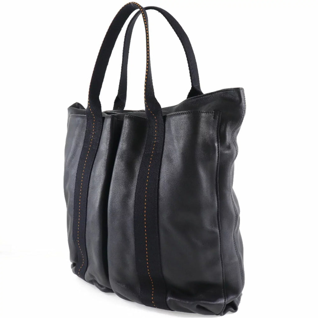 Unisex PM Vertical Bag Voderma Caravan Pre-Owned (Fair) Black Tote Hermes