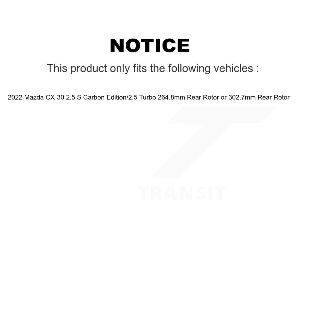Rotors 264.8mm Turbo 2022 CX-30 Rear or 2.5 Rotor - Auto 302.7mm And For K8A-103655 Brake Pads Ceramic S Edition Mazda Disc Front Carbon Transit Kit