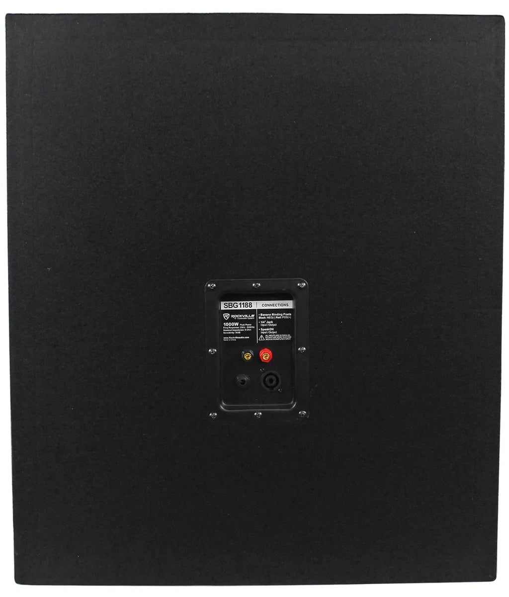 18" Amplifier+Cable Subwoofer Pro SBG1188 DJ PA 2-Channel Sub+5000w Rockville
